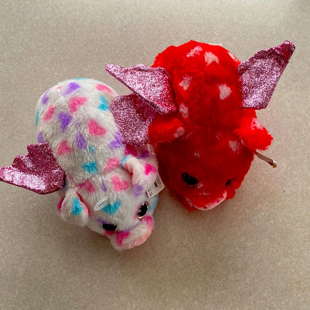 Valentines stuffed Flying Pigs Set of 2